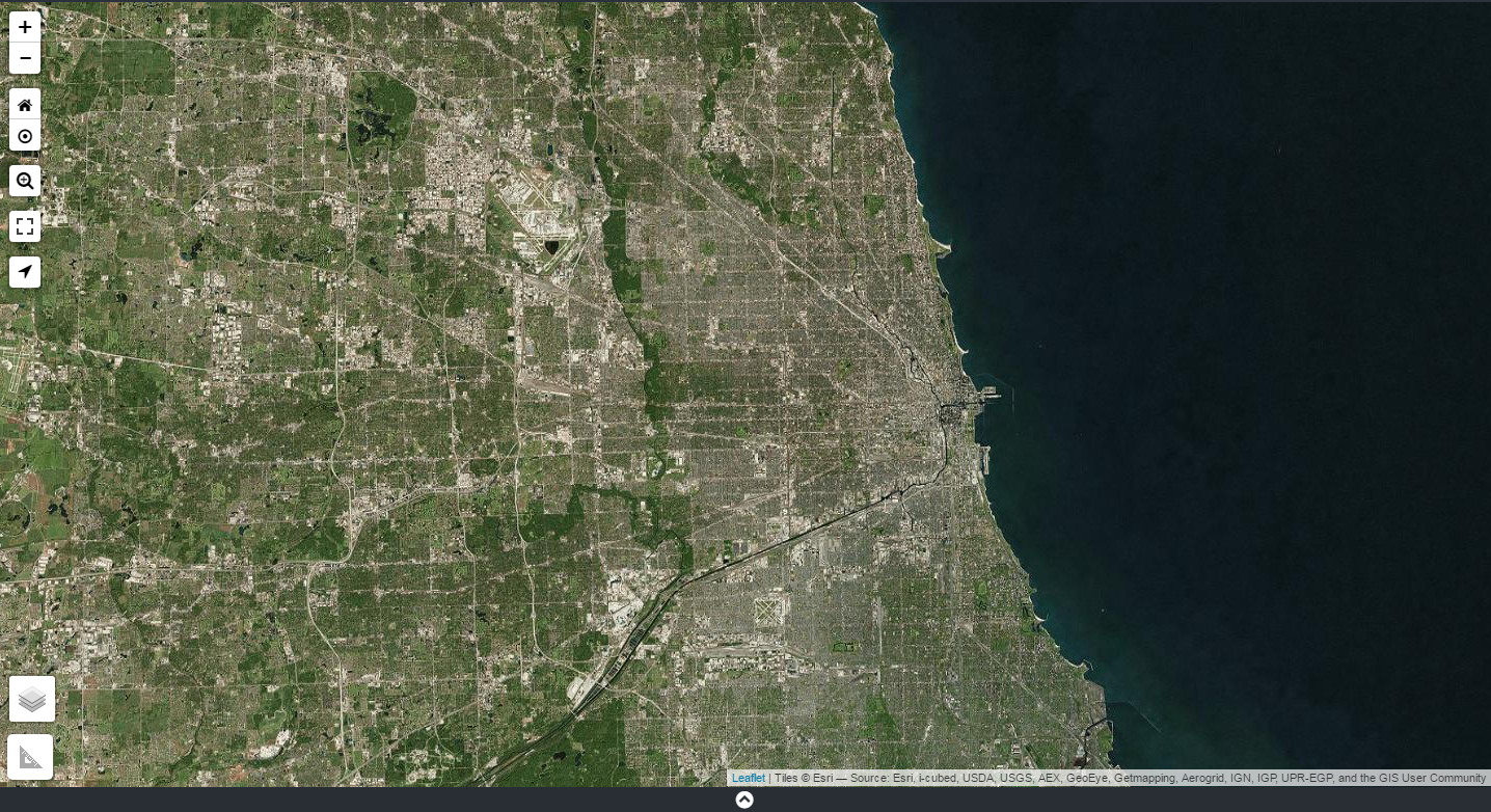 Ariel satellite view of Chicago