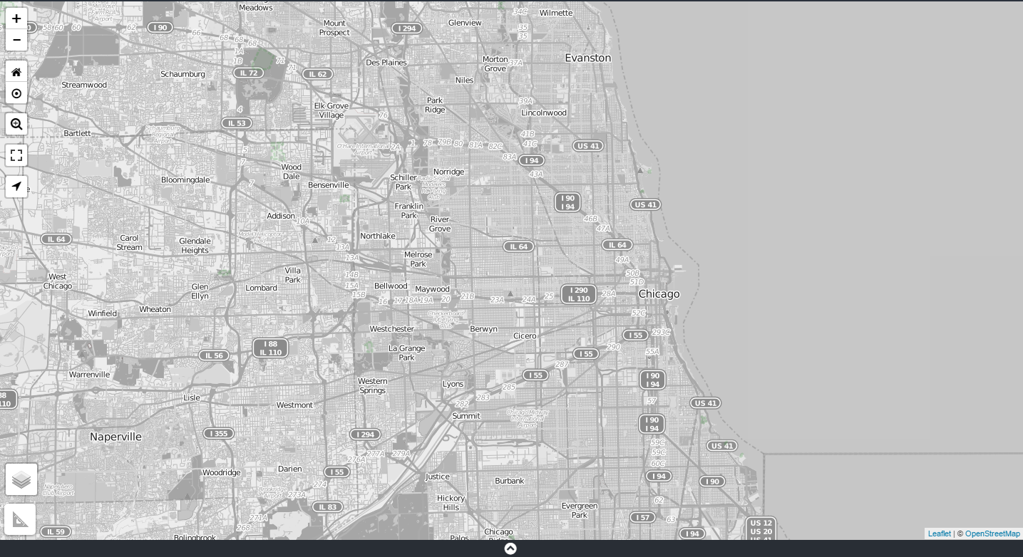 Grayscale map of Chicago